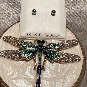 14k white gold studs